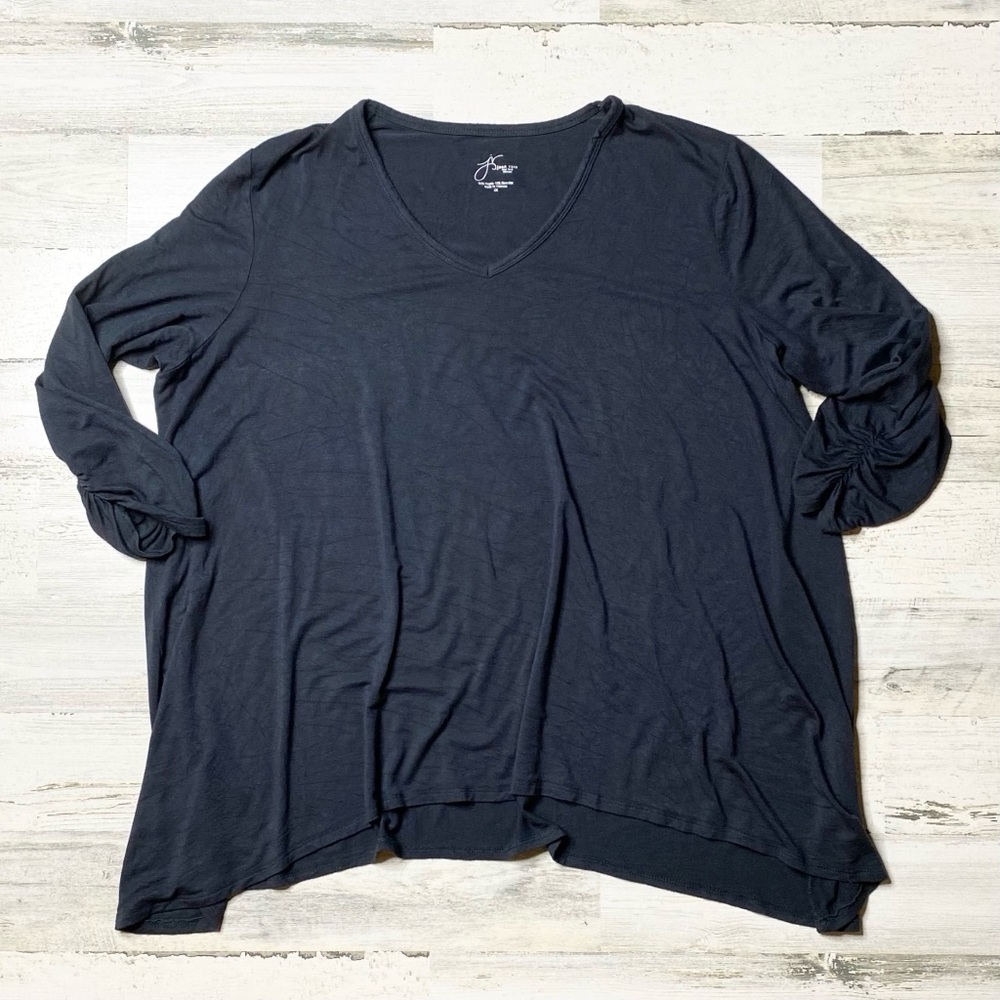 Women’s 3/4 Sleeve Top with Ruched Sleeves